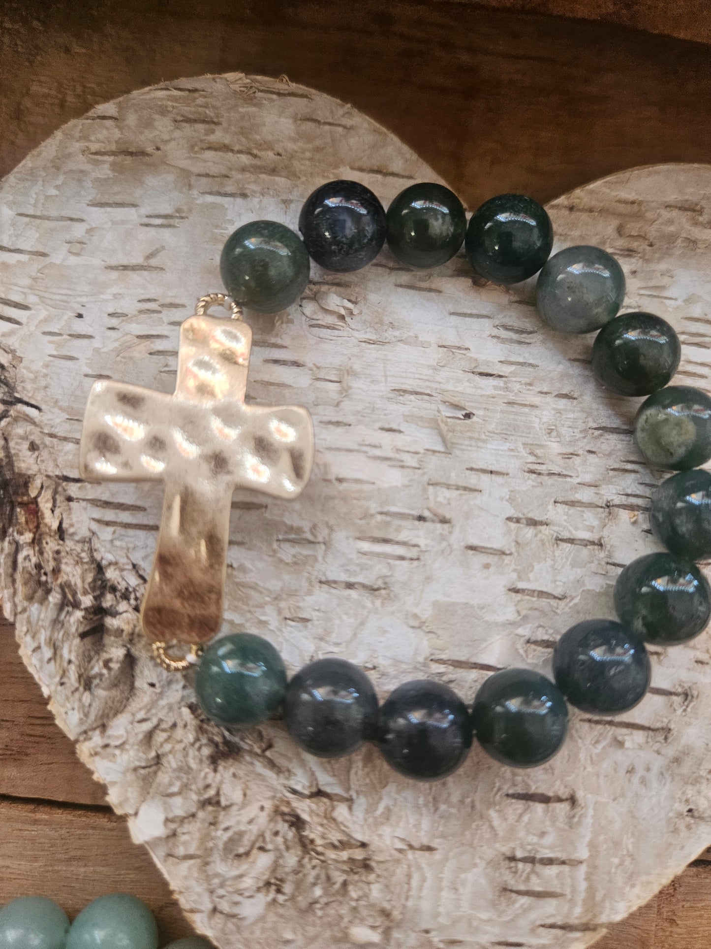 Lava Bead Cross Bracelet