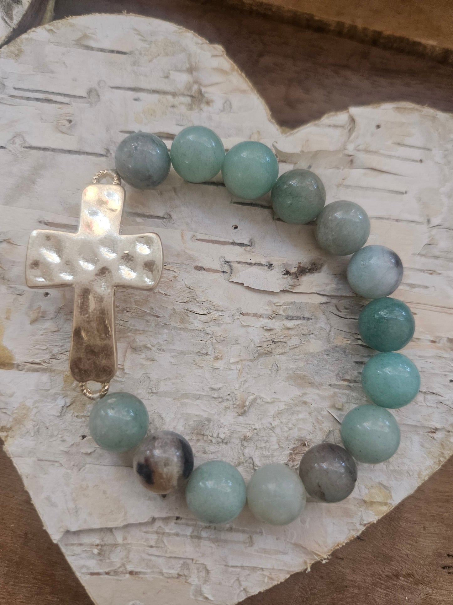 Lava Bead Cross Bracelet