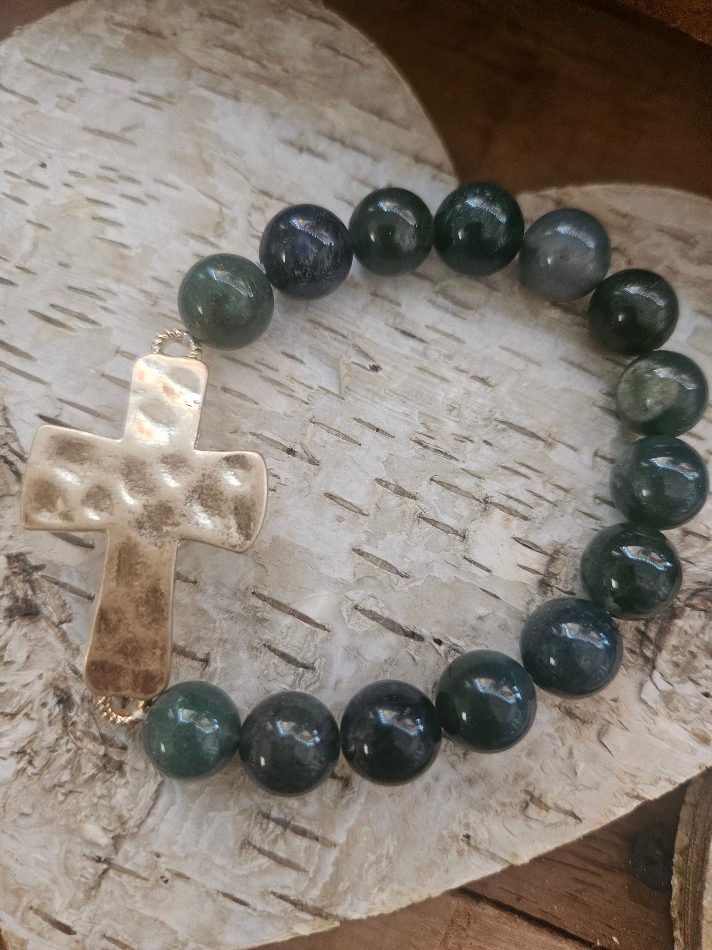 Lava Bead Cross Bracelet