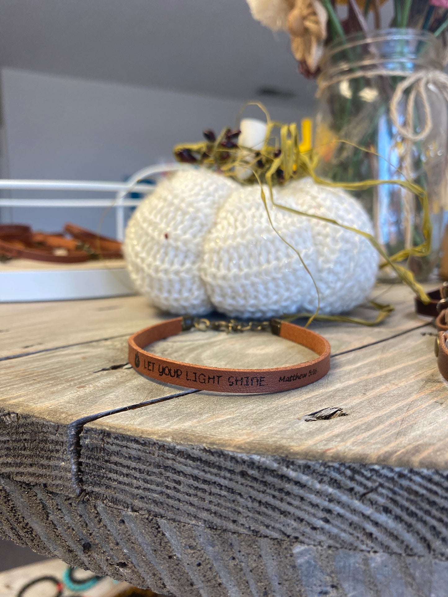 Leather Scripture Braclets